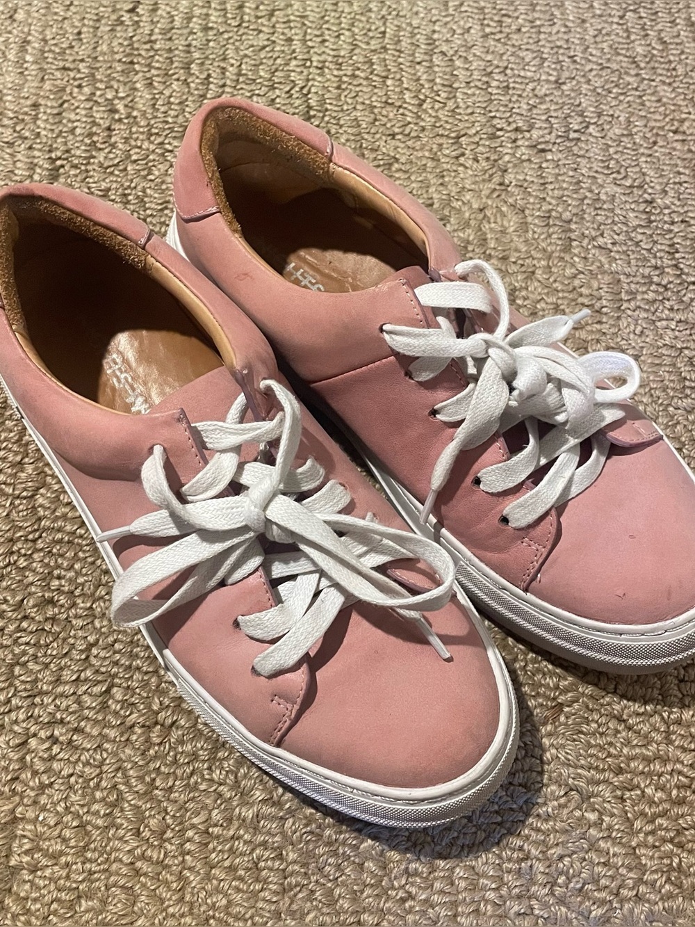 Women’s Dusty Pink Lace-Up Platform Sneakers